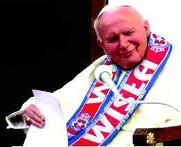 Jan Paweł II podczas audiencji dla wiślaków. 2003r.