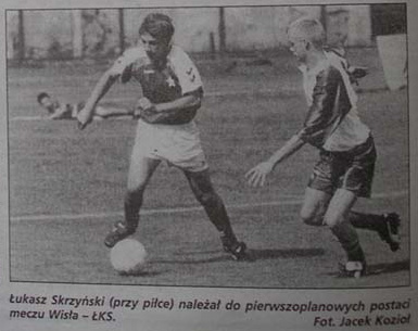 Łukasz Skrzyński w meczu juniorów Wisły w 1996 roku