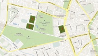 Lokalizacja historycznych stadionów Wisły na mapie współczesnego Krakowa