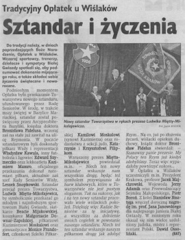 2002. Przekazanie nowego sztandaru TS Wisła. "Gazeta Krakowska"