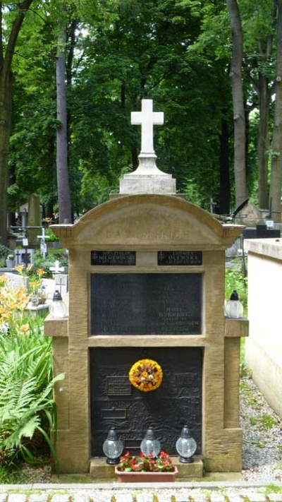 Miejsce pochówku Zbigniewa Olewskiego w grobowcu Gadomskich na Cmentarzu Rakowickim