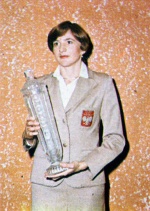 Elżbieta Katolik - lekkoatletka, Mistrz sportu, olimpijka. Fot. P. Krassowski, J. Podlecki, pocztówka kolekcjonerska z 1981 roku.