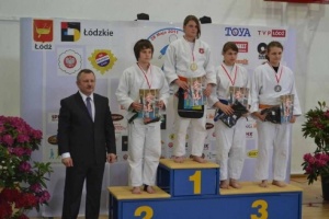 Międzynarodowe Mistrzostwa Łodzi Młodzików w Judo 28.05.2011. Ze złotym medalem Aleksandra Bień