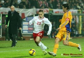 Małecki w meczu z Rumunią (2009.11.14)