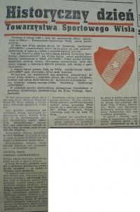 "Historyczny dzień Towarzystwa Sportowego Wisła", 7 lutego 1949