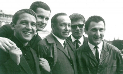 Wojciech Podgórski, Jerzy Kaliski, mjr Jan Kieloch, Leszek Sołtykiewicz, Edward Suchan, Wiedeń 1967.