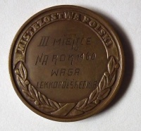Brązowy medal Mistrzostw Polski 1960.Ze zbiorów prywatnych Haliny i Władysława Kaimów.
