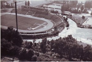 Widok stadionu z lotu ptaka od strony wschodniej