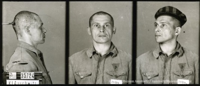 Fotografia obozowa Eugeniusza Oleksika nr 35724Informacja o więźniach Auschwitz.