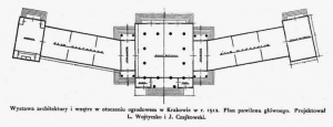 Plan pawilonu głównego Wystawy Architektury w 1912 roku