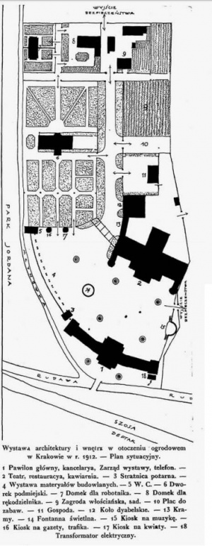 Plan sytuacyjny Wystawy Architektury w 1912 roku