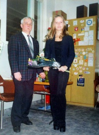 Trener Sławomir Kaliszewski z córką Katarzyną, 1999 r.