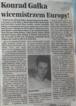Konrad Gałka wicemistrzem Europy 1995.