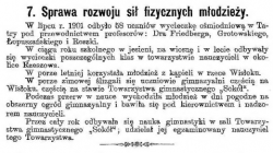 Informacja o wycieczkach turystycznych organizowanych przez Łopuszańskiego dla uczniów Gimnazjum w Rzeszowie, 1902 rok