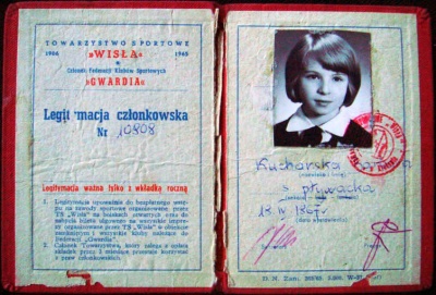 Barbara Kucharska, legitymacja członkowska TS Wisła.