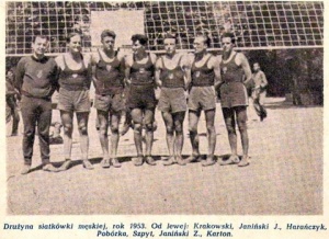 The men's volleyball team, 1953r.