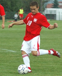 Na rozgrzewce przed swoim pierwszym meczem w reprezentacji U-21, z Gruzją (2007.08.22)