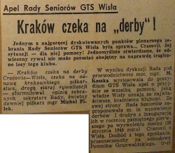 "Kraków Czeka na Derby!" - Tempo 1972
