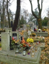 Grób Jerzego Niewodowskiego na Cmentarzu Rakowickim (16.11.2014)