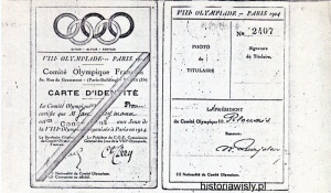 Legitymacja olimpijska z 1924