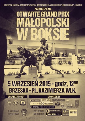 I Grand Prix Małopolski w Boksie, plakat organizatorów.Źródło: mzb.org.pl