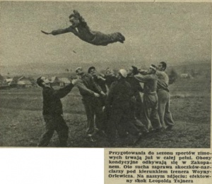 Trening pod okiem Woyny-Orlewicza, 1950 rok