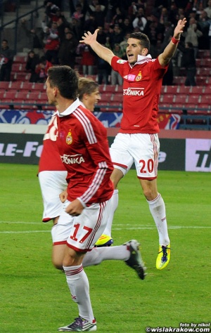 Dudu Biton zdobył kolejną bramkę dla Wisły.Foto: Nikoletta Kula/wislakrakow.com