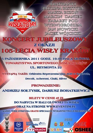 Plakat zapraszający na uroczystości jubileuszowe TS Wisła[Foto: tswisla.pl]