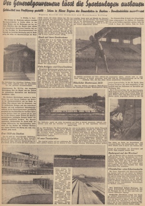 Inwentaryzacja obiektów sportowych Krakowa. Kwiecień 1940