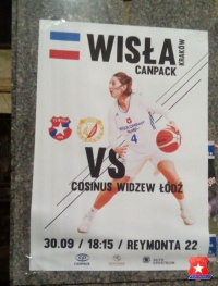 Plakat meczowy.Na mecz zapraszała Leonor Rodríguez.