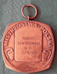 Brązowy medal Drużynowych Mistrzostw Polski 1979/80.Ze zbiorów Huberta Jaworowskiego.