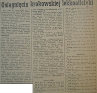 Osiągnięcia krakowskiej lekkoatletyki lipiec 1950
