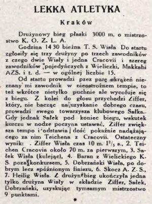 Mistrzostwa KOZLA na 3000 m - 1. Ziffer 1924
