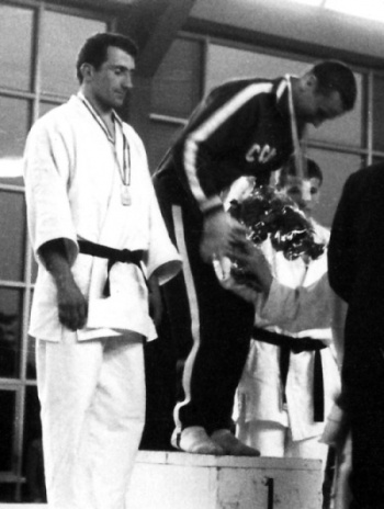 Czeslaw Laksa. Srebrny medal mistrzostw Europy w judo, Luksemburg 1966.