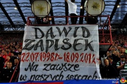 2012.09.22 Wisła - Lechia Gdańsk,transparent poświęcony zmarłemu kibicowi Lechii i Wisły.