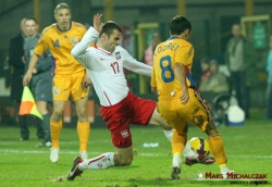 Brożek w meczu z Rumunią (14.11.2009)