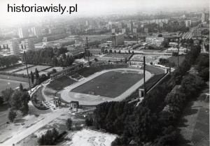 Stadion z lotu ptaka około 1970