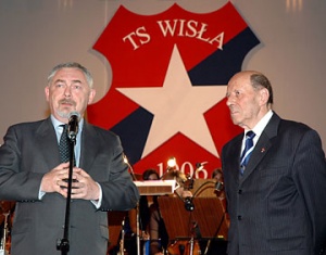 Prezydent Krakowa Jacek Majchowski oraz prezes Wisły Ludwik Miętta-Mikołajewicz.