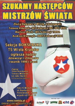 Współczesny plakat promujący nabór do sekcji bokserskiej