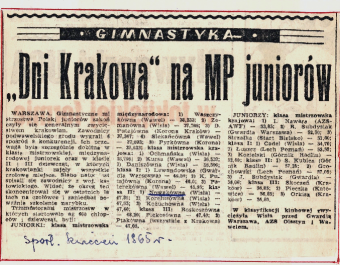 Sport. kwiecień 1965r (ze zbiorów prywatnych Barbary Nowak)