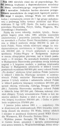Źródło: "60 lat pod szczęśliwą gwiazdą", Wydawnictwo Jubileuszowe TS Wisła (1966)