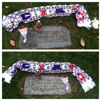 O wislackie groby w USA zadbali kibice z Wisla Krakow FC Chicago.