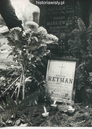 Grób Reymana na Cmentarzu Rakowickim, prawdopodobnie tuż po pogrzebie