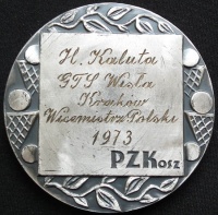 Srebrny medal medal MP 1973. Ze zbiorów Haliny Kaluty.