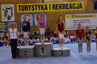Finał skoku: Aleksandra Borkowska (złoty medal), Julia Heiza (srebrny medal), Maria Bieda (piąte miejsce)