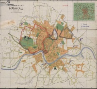 Mapa Krakowa w czasie okupacji - z zaznaczonymi stadionami